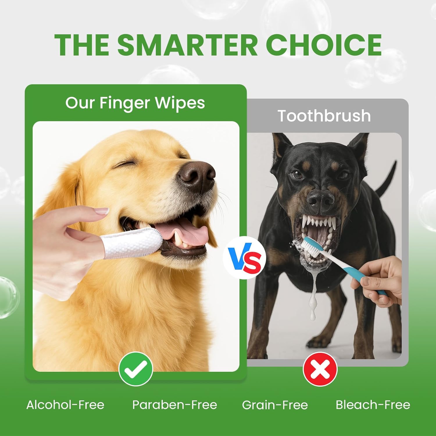 犬猫用ペットデンタルフィンガーワイプ、洗い流さない歯磨きワイ - Teeth Whitening Mouthwash のレビューと価格