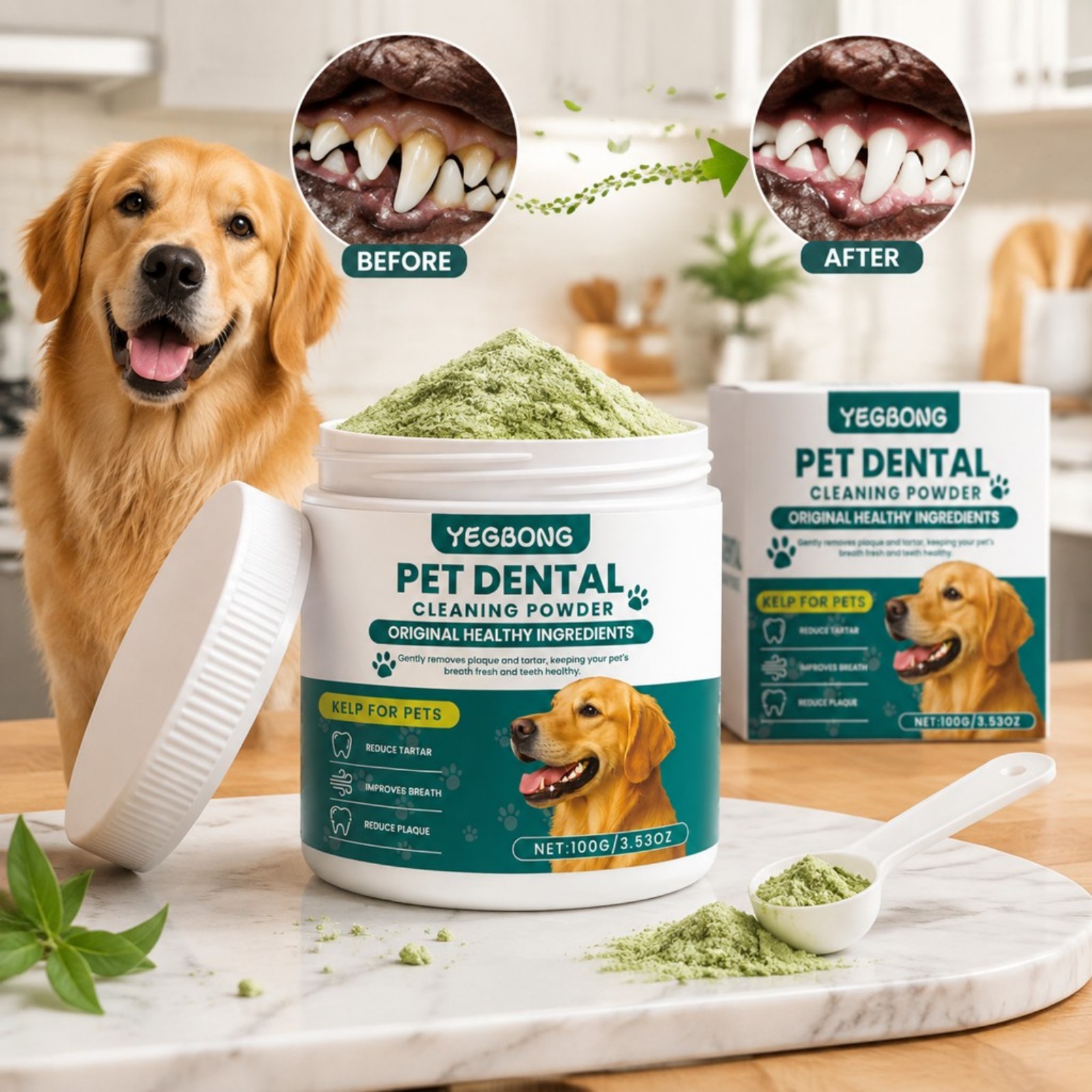 犬用歯磨きパウダー ベーキングソーダ配合 口腔ケア 口臭予防 - Teeth Whitening Mouthwash のレビューと価格